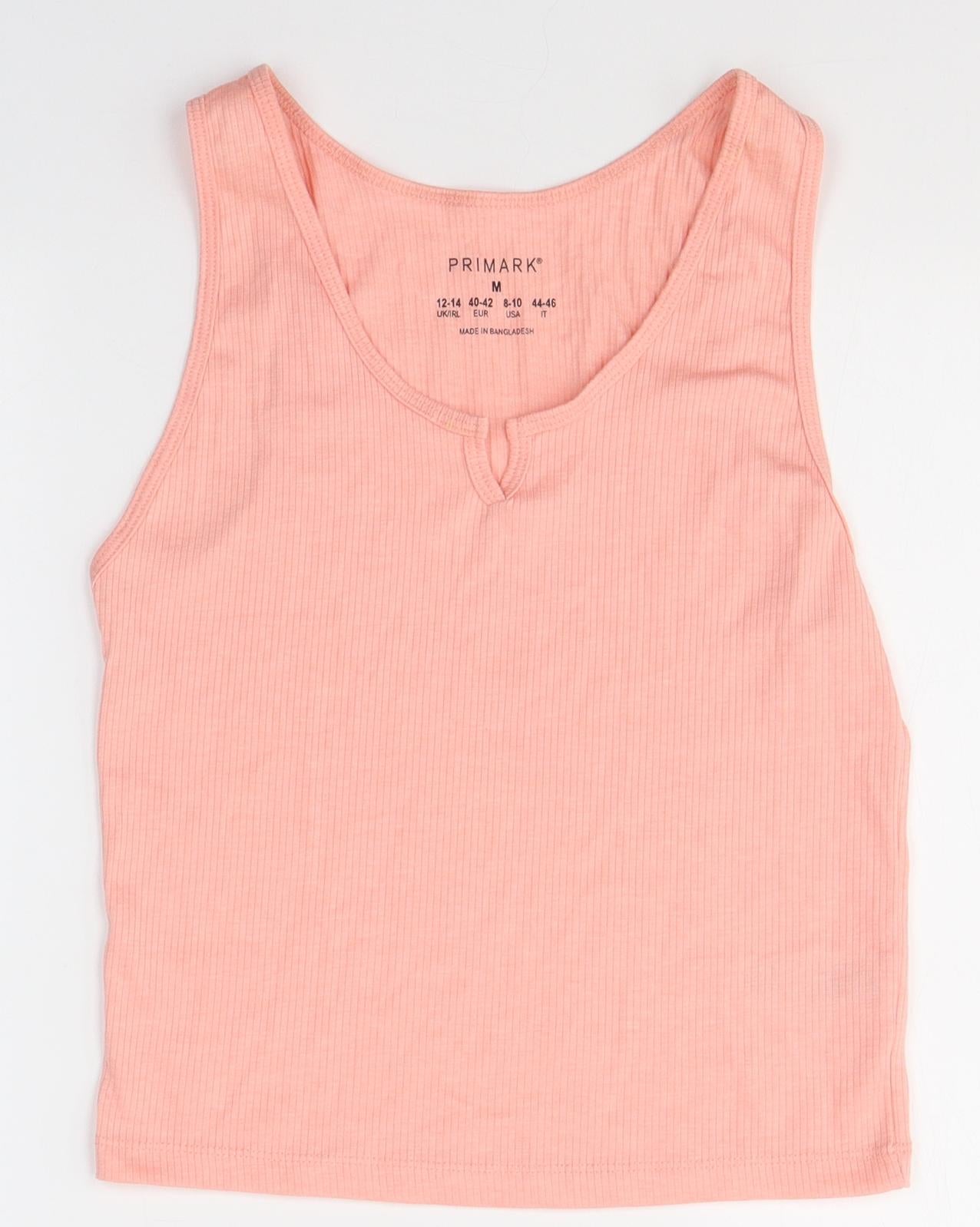 Primark Womens Pink  Polyester Jersey Tank Size M V-Neck