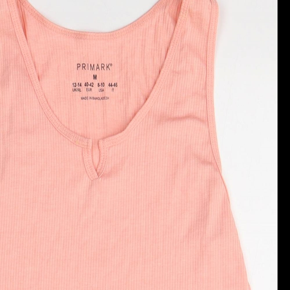 Primark Womens Pink  Polyester Jersey Tank Size M V-Neck