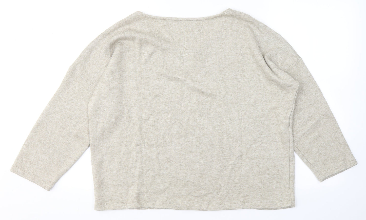 Bicalla Womens Beige  Viscose Jersey T-Shirt Size L Round Neck