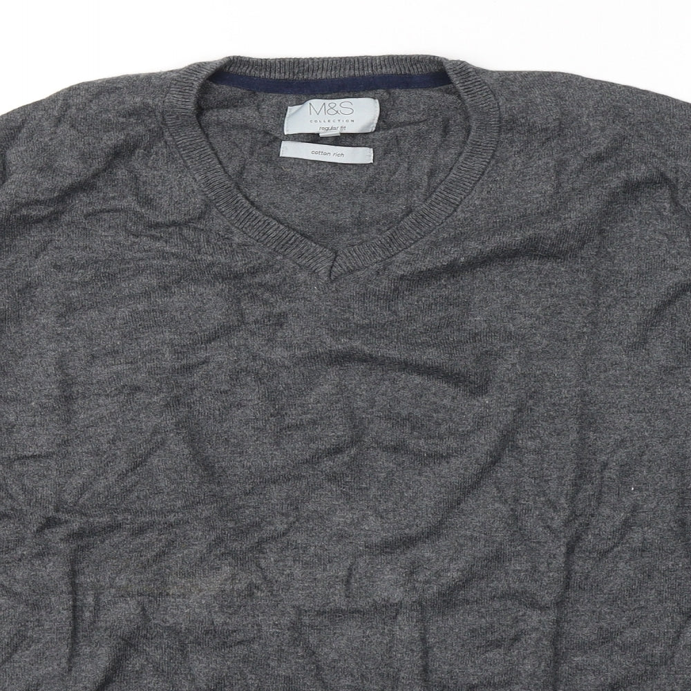 Mens UK Size L Marks and Spencer Grey Pullover Sweatshirt
