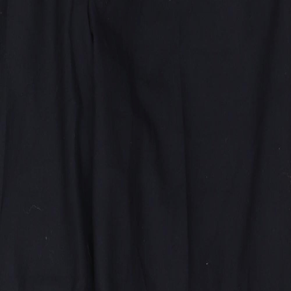 REMUS Mens Black Striped Polyester Trousers  Size 38 in L31 in Regular Button