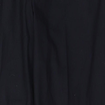 REMUS Mens Black Striped Polyester Trousers  Size 38 in L31 in Regular Button