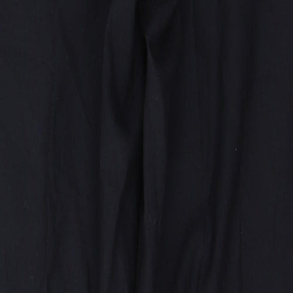 REMUS Mens Black Striped Polyester Trousers  Size 38 in L31 in Regular Button