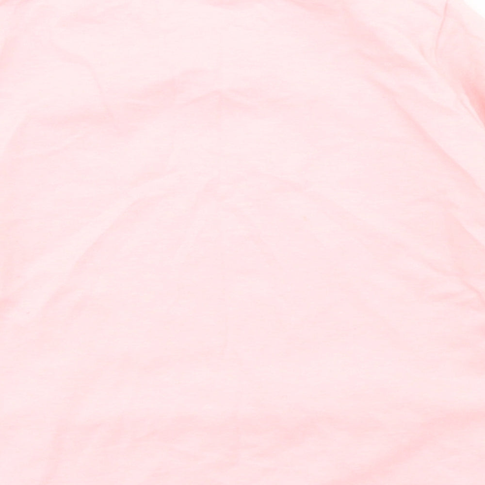 NEXT Girls Pink  Cotton Basic T-Shirt Size 9-12 Months Crew Neck Snap - Happy Being Me
