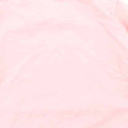 NEXT Girls Pink  Cotton Basic T-Shirt Size 9-12 Months Crew Neck Snap - Happy Being Me