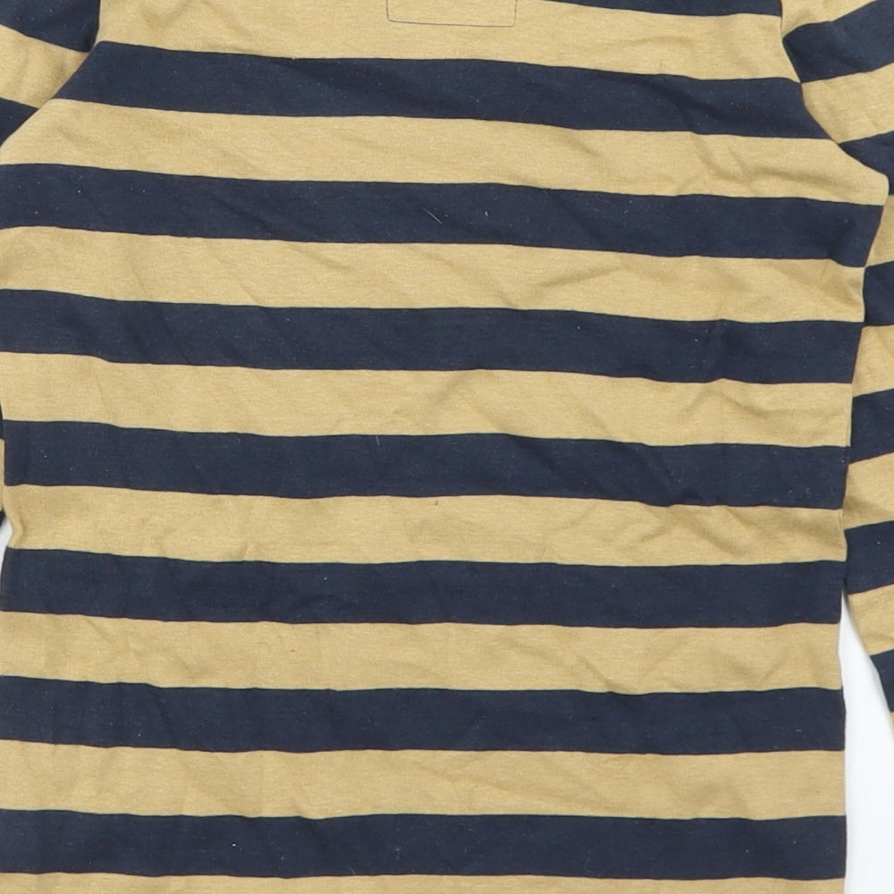 NEXT Girls Blue Striped Cotton Basic T-Shirt Size 5 Years Crew Neck