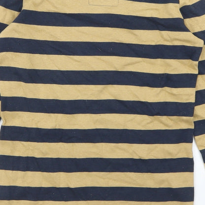 NEXT Girls Blue Striped Cotton Basic T-Shirt Size 5 Years Crew Neck