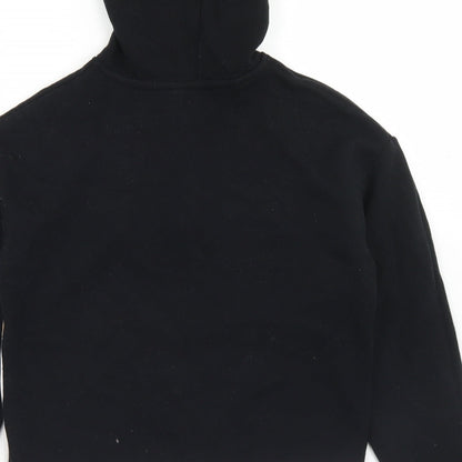 Matalan Girls Black Colourblock Cotton Pullover Hoodie Size 12 Years  Zip - Cropped