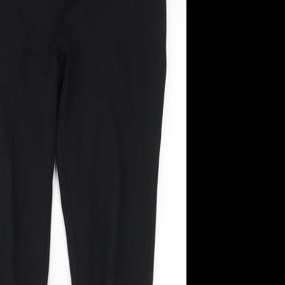 F&F Womens Black  Viscose Dress Pants Trousers Size 12 L24 in Regular Button