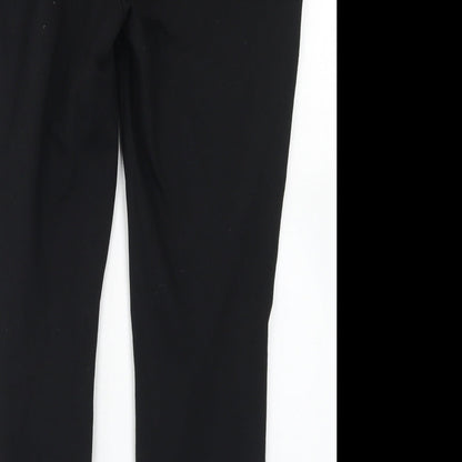 F&F Womens Black  Viscose Dress Pants Trousers Size 12 L24 in Regular Button