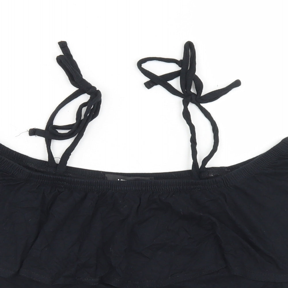 Womens UK Size 10 Missguided Black Cropped Tank