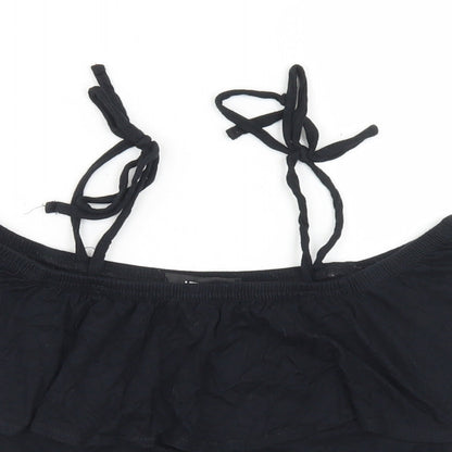 Womens UK Size 10 Missguided Black Cropped Tank