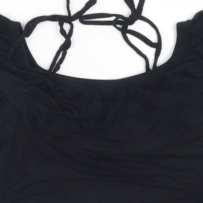 Womens UK Size 10 Missguided Black Cropped Tank