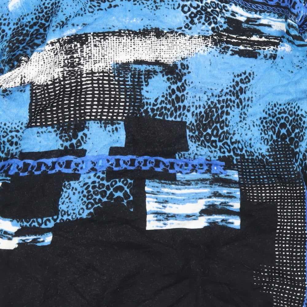 Gerard Womens Blue Crew Neck Geometric Viscose Pullover Jumper Size M