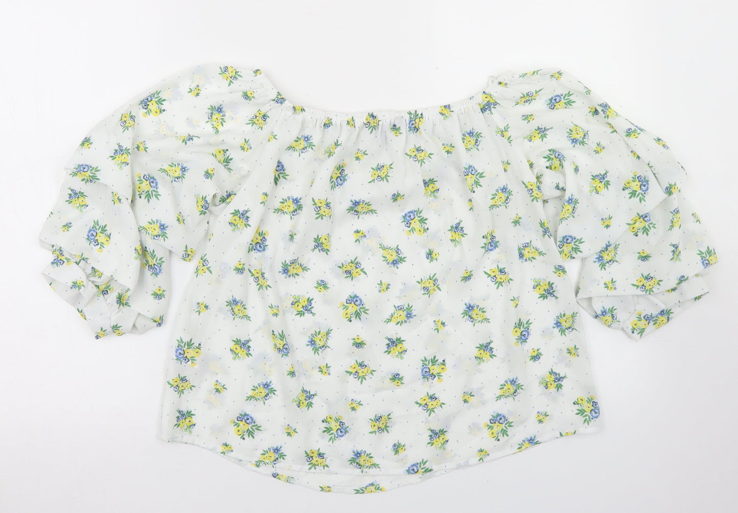 Womens UK Size 8 Peacocks White Cropped Blouse