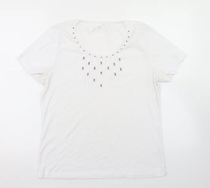 Womens UK Size M BM White Basic T-Shirt