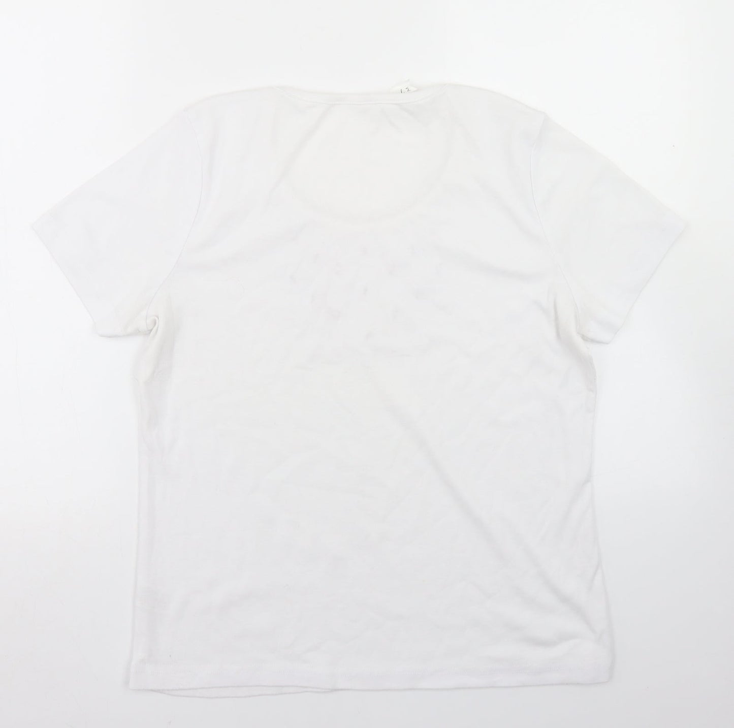 Womens UK Size M BM White Basic T-Shirt
