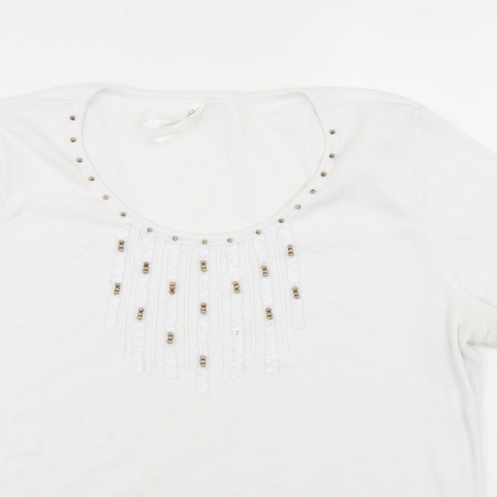 Womens UK Size M BM White Basic T-Shirt