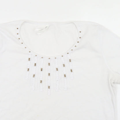 Womens UK Size M BM White Basic T-Shirt