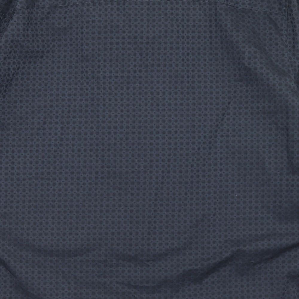 The Collection Debenhams Mens Blue Check Polyester  Button-Up Size 2XL Collared Button - Tailored fit