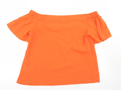 Womens UK Size 12 Peacocks Orange Basic Blouse