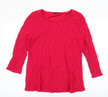 Papaya Womens Red  Cotton Jersey T-Shirt Size 14 Round Neck