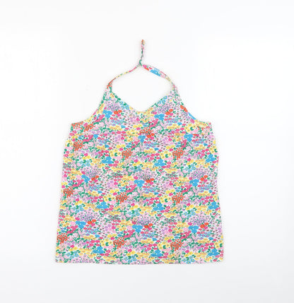 NEXT Girls Multicoloured Floral Cotton Camisole Tank Size 10-11 Years Halter Snap