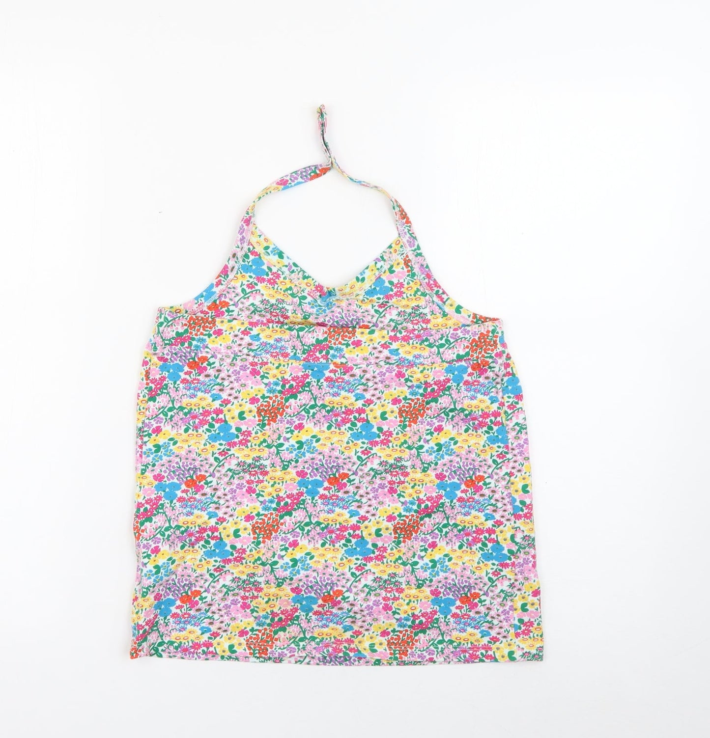 NEXT Girls Multicoloured Floral Cotton Camisole Tank Size 10-11 Years Halter Snap