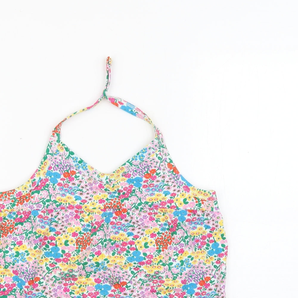 NEXT Girls Multicoloured Floral Cotton Camisole Tank Size 10-11 Years Halter Snap