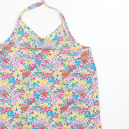 NEXT Girls Multicoloured Floral Cotton Camisole Tank Size 10-11 Years Halter Snap