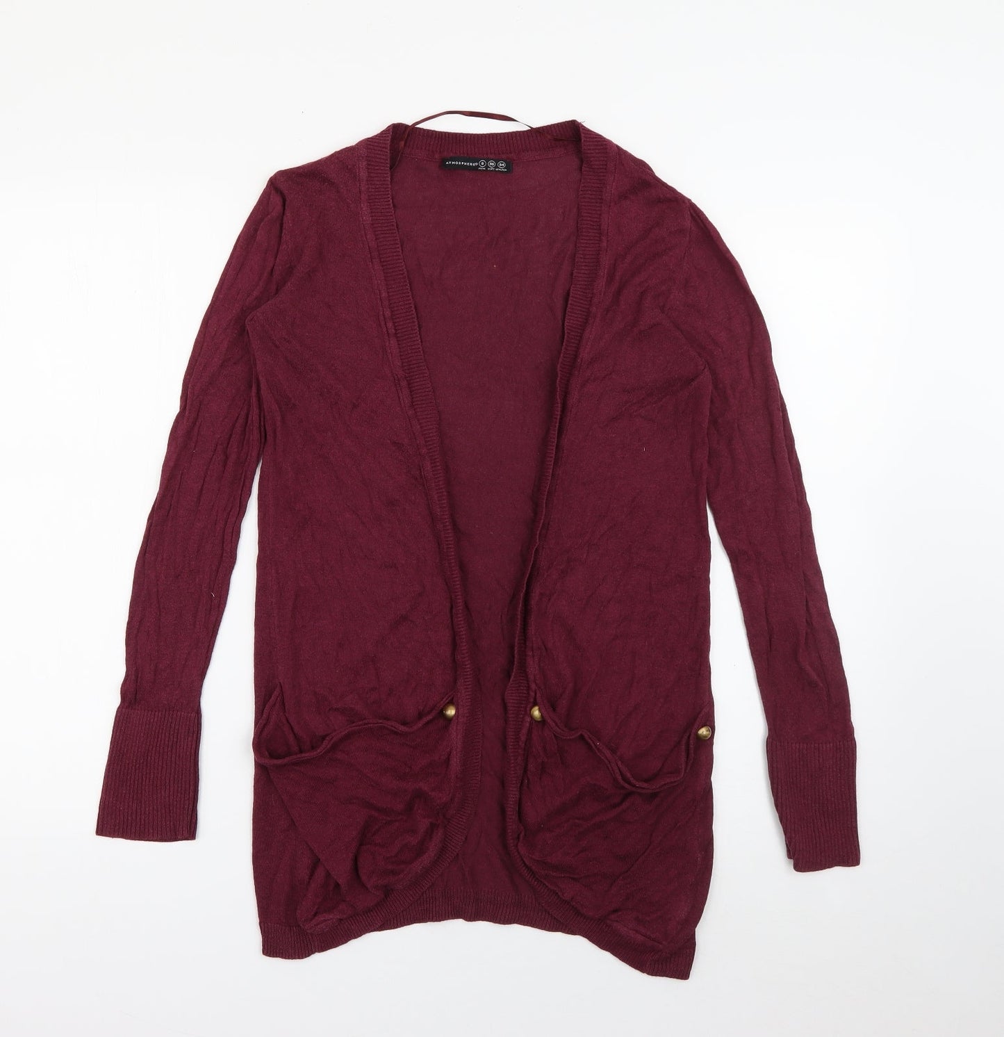 Primark Womens Purple V-Neck  Acrylic Cardigan Jumper Size 8