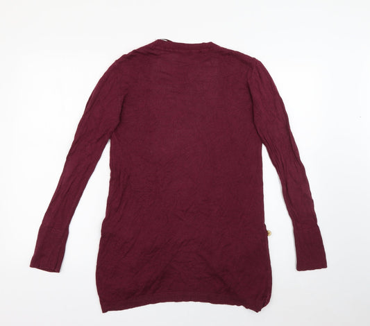 Primark Womens Purple V-Neck  Acrylic Cardigan Jumper Size 8