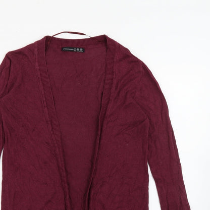 Primark Womens Purple V-Neck  Acrylic Cardigan Jumper Size 8
