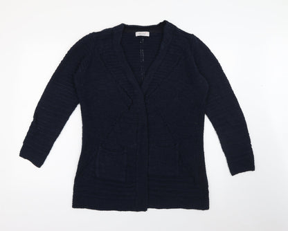 Marks and Spencer Womens Blue V-Neck  Cotton Cardigan Jumper Size 14