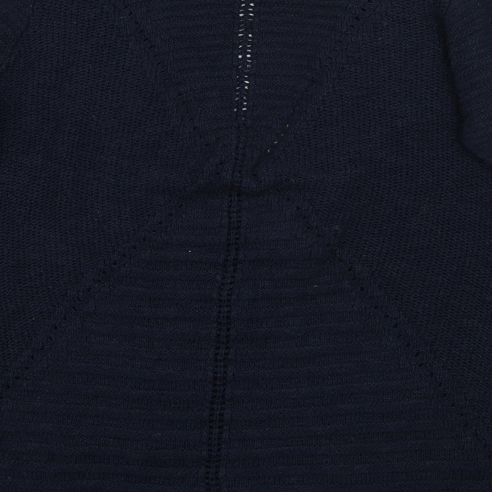Marks and Spencer Womens Blue V-Neck  Cotton Cardigan Jumper Size 14