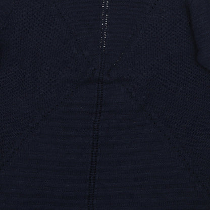 Marks and Spencer Womens Blue V-Neck  Cotton Cardigan Jumper Size 14