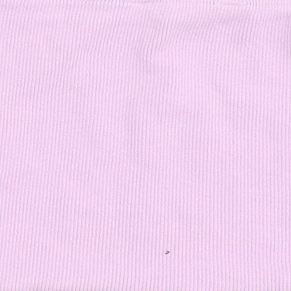 Candy Couture Girls Purple  Cotton Cropped T-Shirt Size 13 Years Off the Shoulder Pullover - Bando, Lettuce Edging