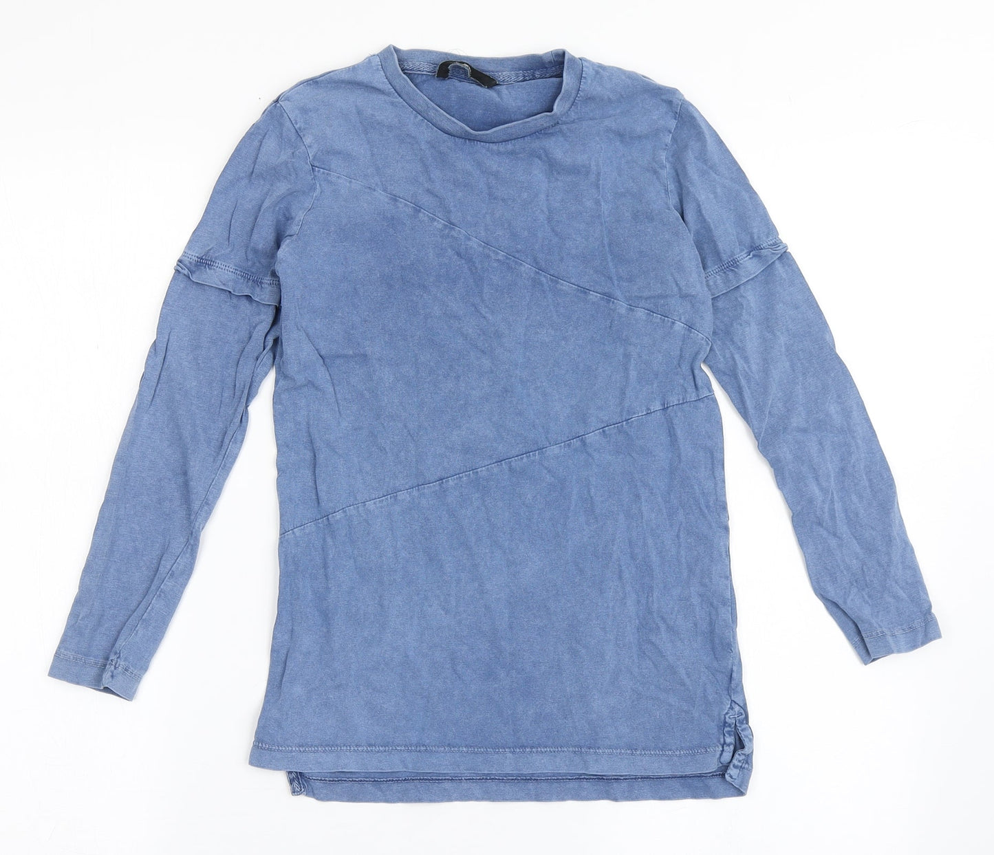 George Boys Blue  100% Cotton Basic T-Shirt Size 8-9 Years Round Neck Pullover
