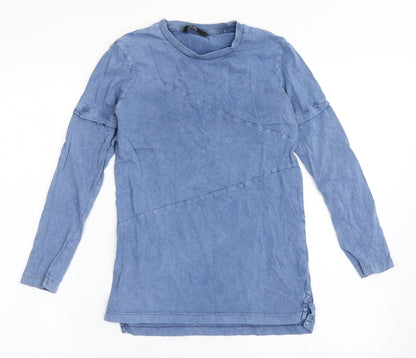 George Boys Blue  100% Cotton Basic T-Shirt Size 8-9 Years Round Neck Pullover