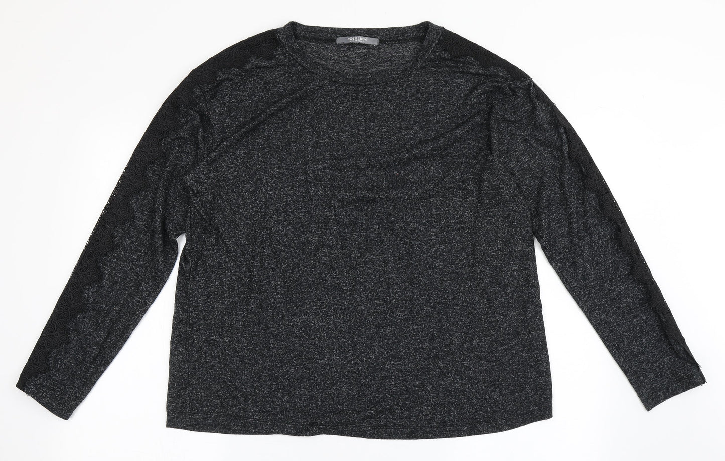 Womens UK Size L COIN 1804 Black Basic T-Shirt