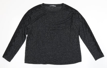 Womens UK Size L COIN 1804 Black Basic T-Shirt