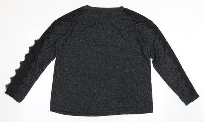 Womens UK Size L COIN 1804 Black Basic T-Shirt