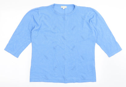 Paramour Womens Blue Round Neck  Viscose Pullover Jumper Size L
