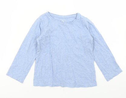 E-vie Angel Girls Blue  Cotton Basic T-Shirt Size 3 Years Crew Neck