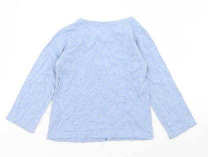 E-vie Angel Girls Blue  Cotton Basic T-Shirt Size 3 Years Crew Neck