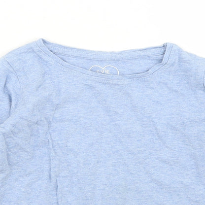 E-vie Angel Girls Blue  Cotton Basic T-Shirt Size 3 Years Crew Neck