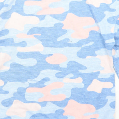Dunnes Stores Girls Blue Camouflage Polyester Basic T-Shirt Size 9-10 Years Crew Neck  - Dreamer Forever