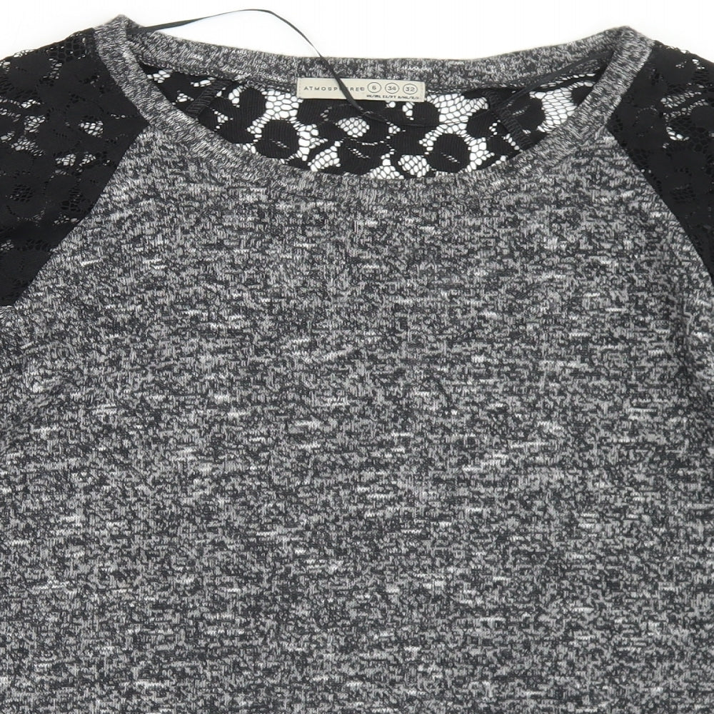Womens UK Size 6 Atmosphere Grey Basic T-Shirt