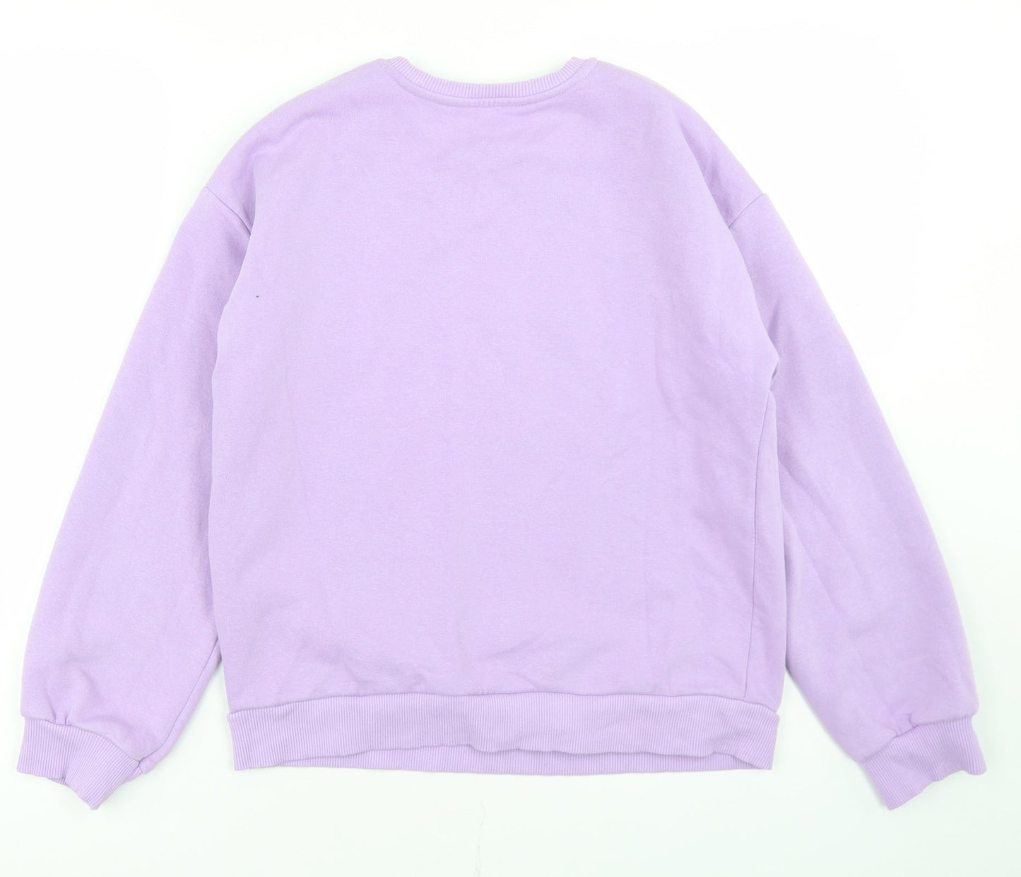 George Girls Purple  Cotton Pullover Sweatshirt Size 12-13 Years   - Butterflies
