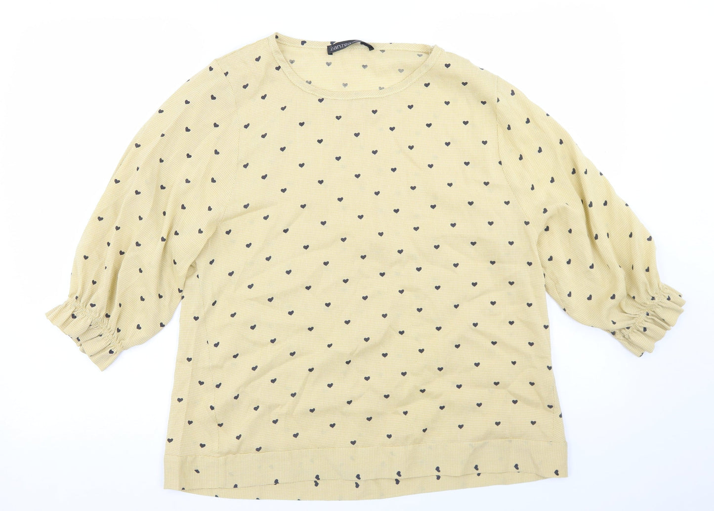 Womens UK Size M Zanzea Yellow Basic Blouse